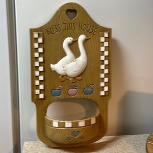 Vintage Country Ducks Wall Decor Plaque 1988 Burwood Product